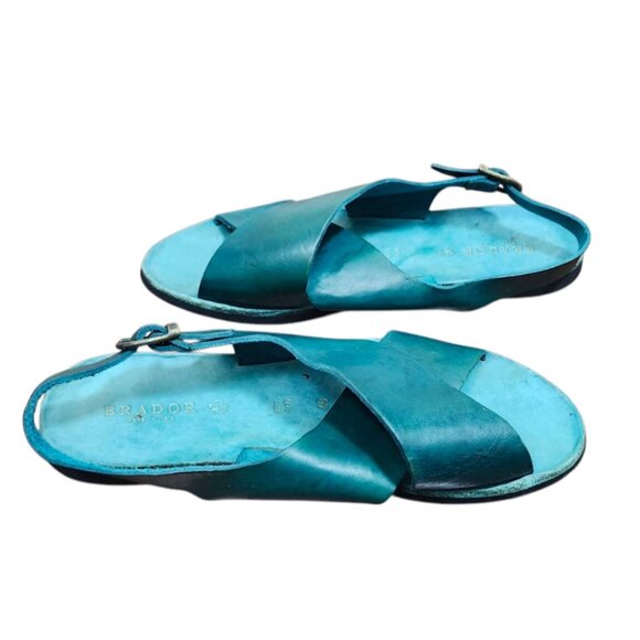 Brador RIO PETROLIO SANDALS Leather sandals Shoes made in Italy Size EU40/US10 - Picture 7 of 12